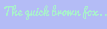 Image with Font Color A9F0CD and Background Color B4BCF6